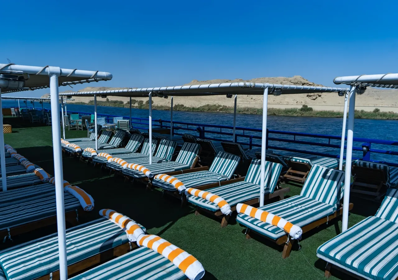Sun deck of the MS Monica Nile Cruise Nile cruise